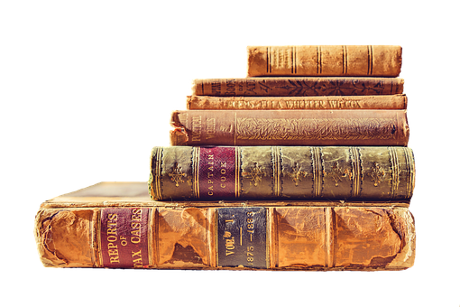 Antique Books Stacked PNG Image