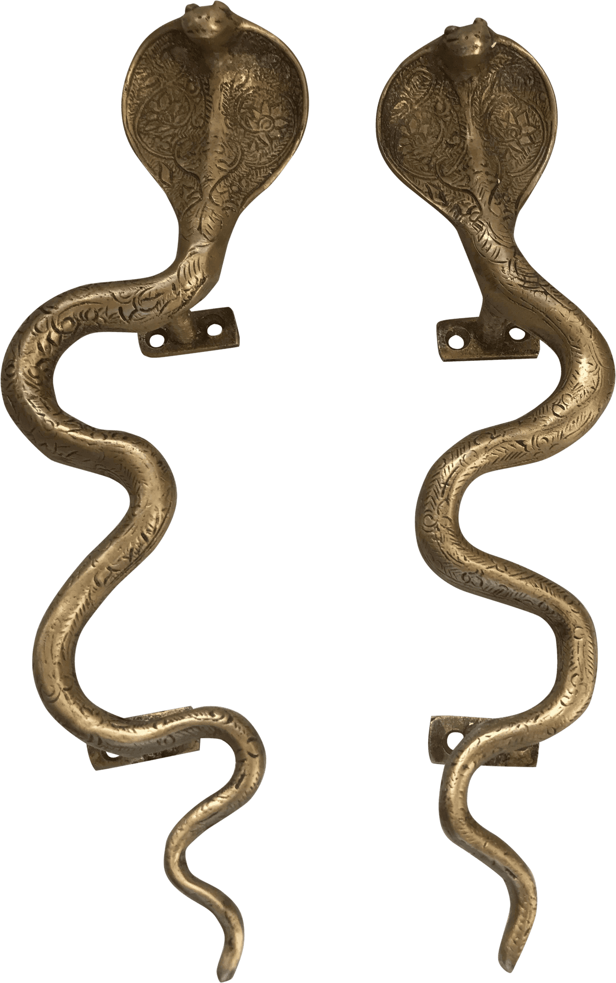 Antique Brass Door Handles PNG Image