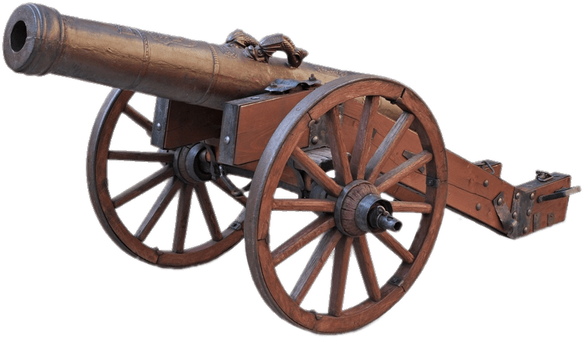 Antique Cannonon Wheels PNG Image