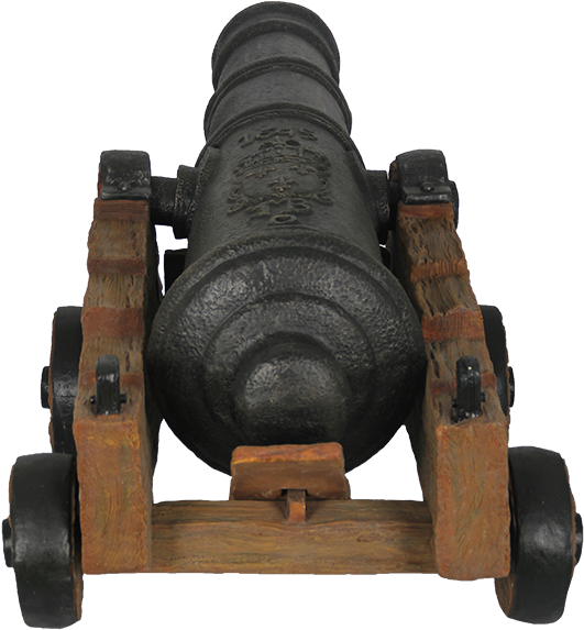 Antique Cannonon Wooden Carriage PNG Image