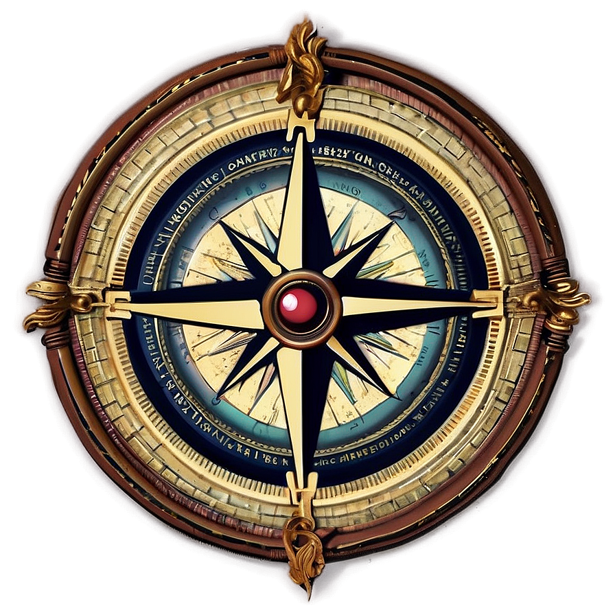 Antique Compass Rose Artwork Png Acc PNG Image