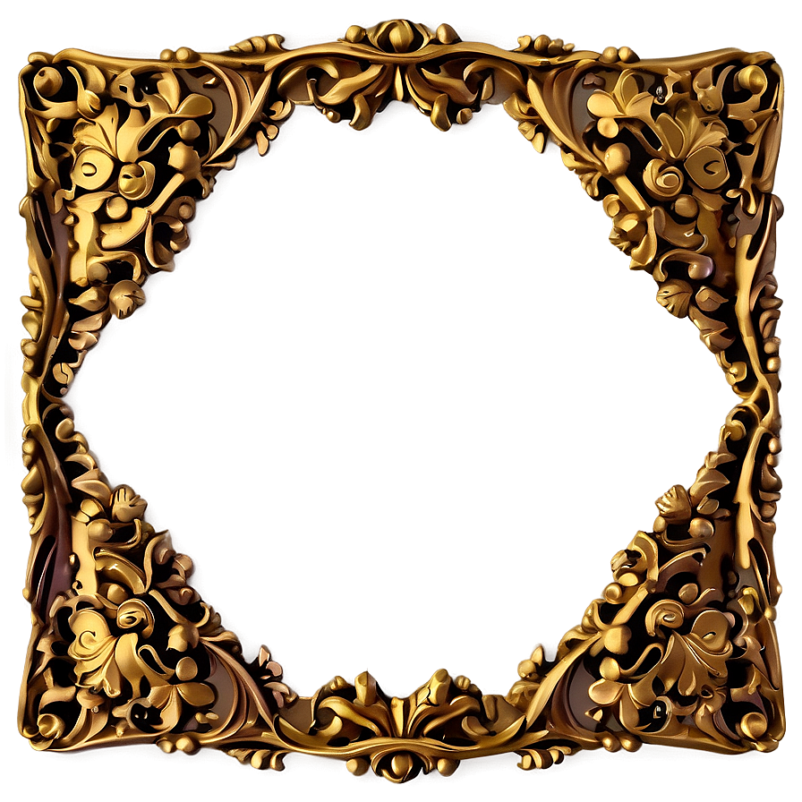 Antique Gold Border Png Ofw PNG Image