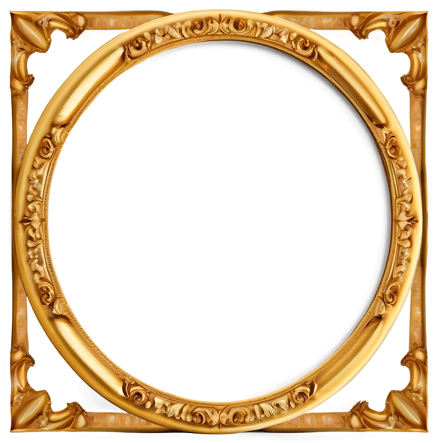 Antique Gold Circle Frame Png Qik94 PNG Image