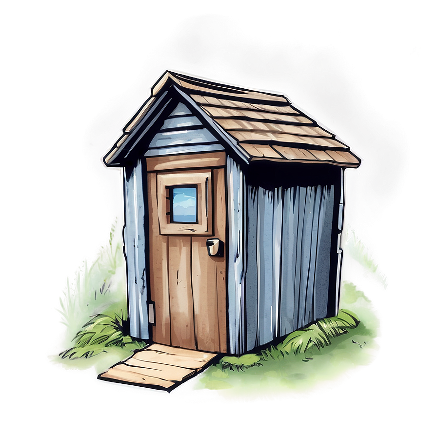 Antique Outhouse Sketch Png Byh21 PNG Image