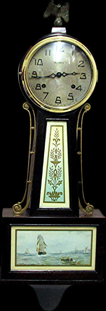 Antique Pendulum Clock PNG Image