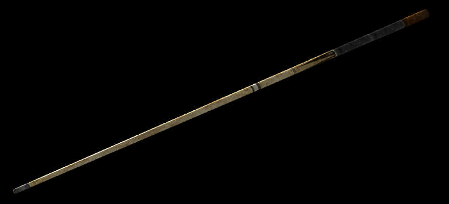 Antique Pool Cue Black Background PNG Image