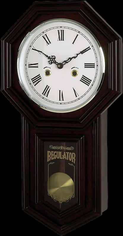 Antique Regulator Wall Clock PNG Image