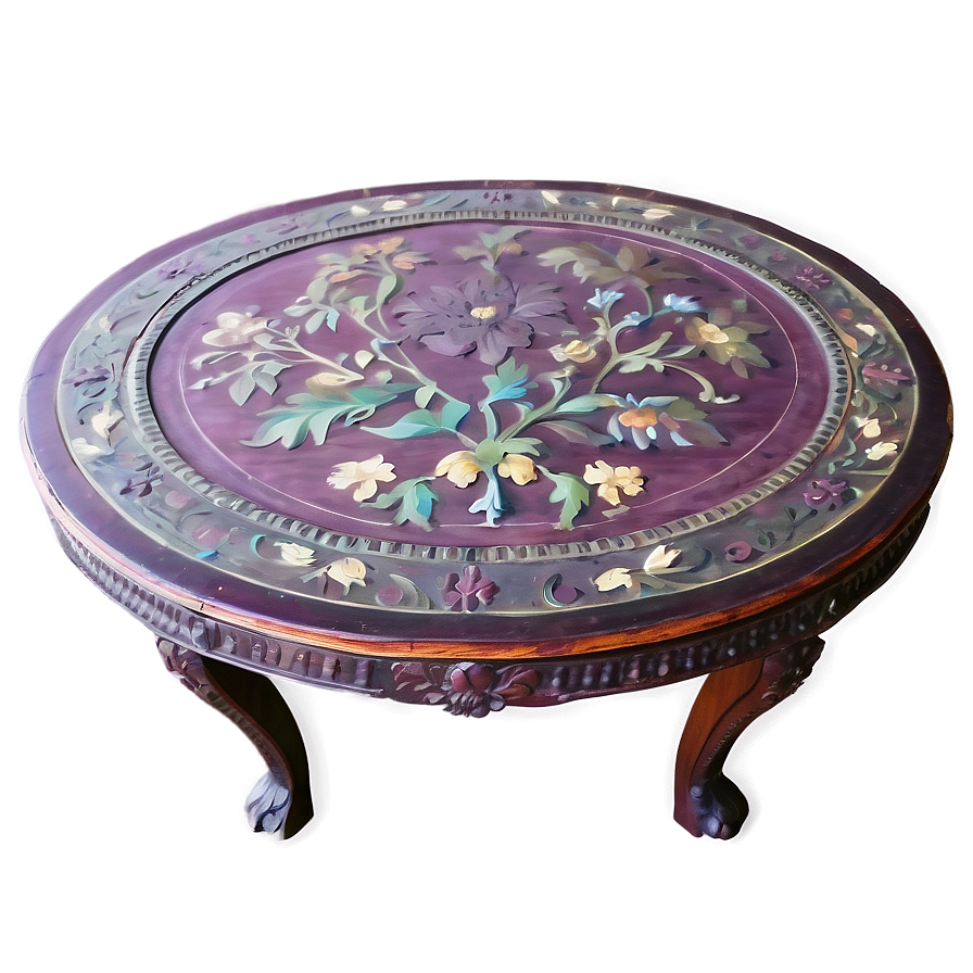 Antique Round Table Artwork Png Ltp11 PNG Image