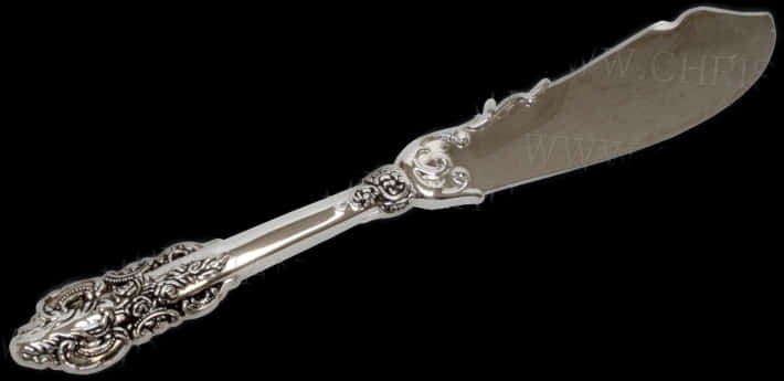 Antique Silver Butter Knife PNG Image