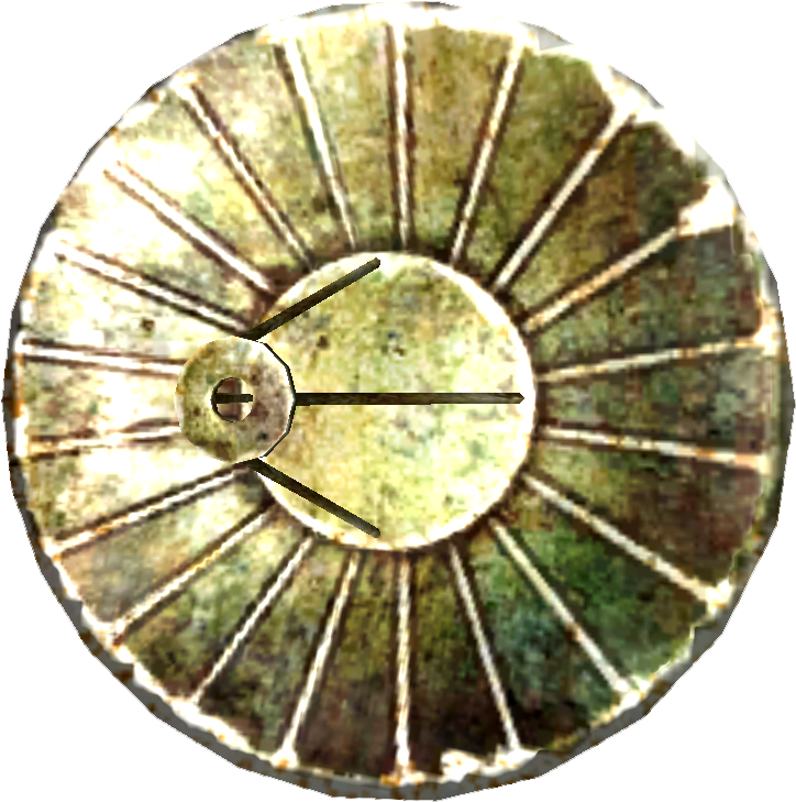 Antique Sundial Design Dish PNG Image