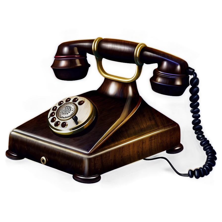 Antique Telephone Illustration Png Stf PNG Image