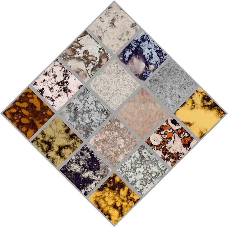 Antique Tile Pattern Collage PNG Image