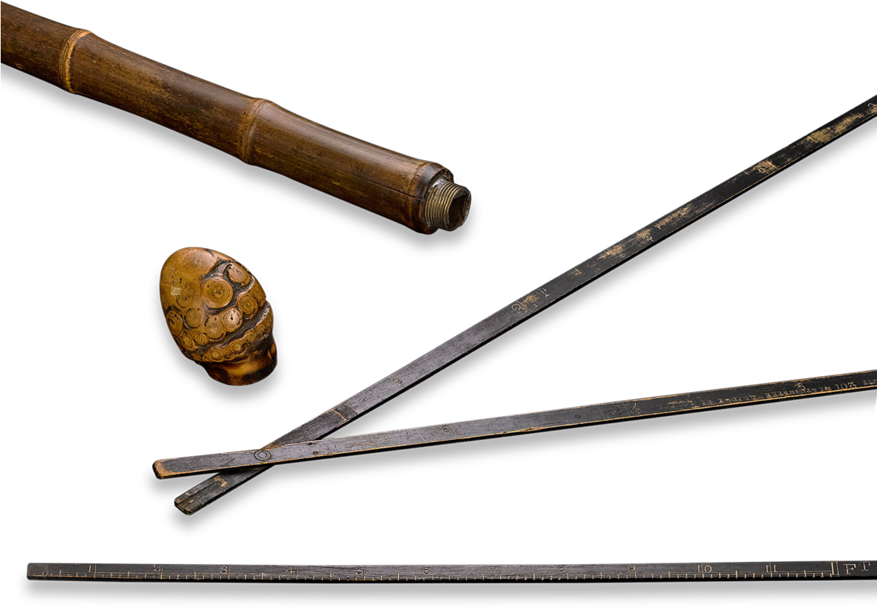 Antique Walking Stick Components PNG Image