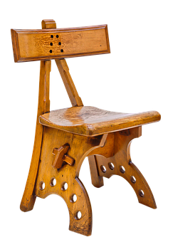 Antique Wooden Chair Isolatedon Black PNG Image