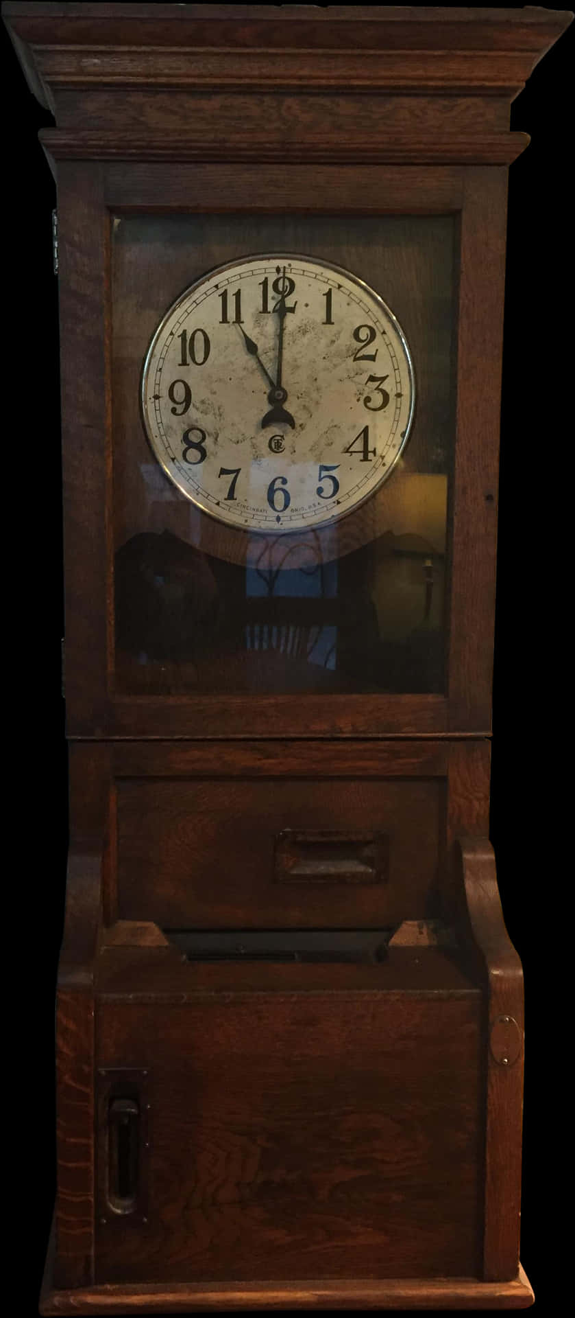 Antique Wooden Grandfather Clock PNG Image