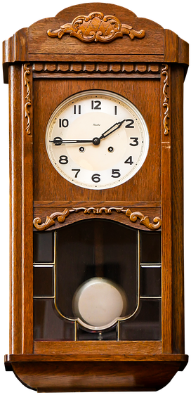 Antique Wooden Pendulum Clock PNG Image