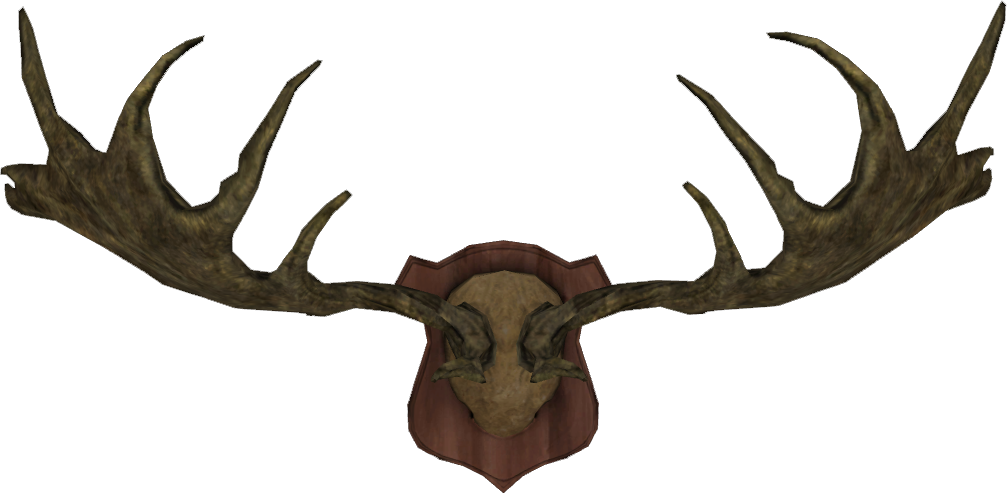 Antlered Skull Wall Mount PNG Image