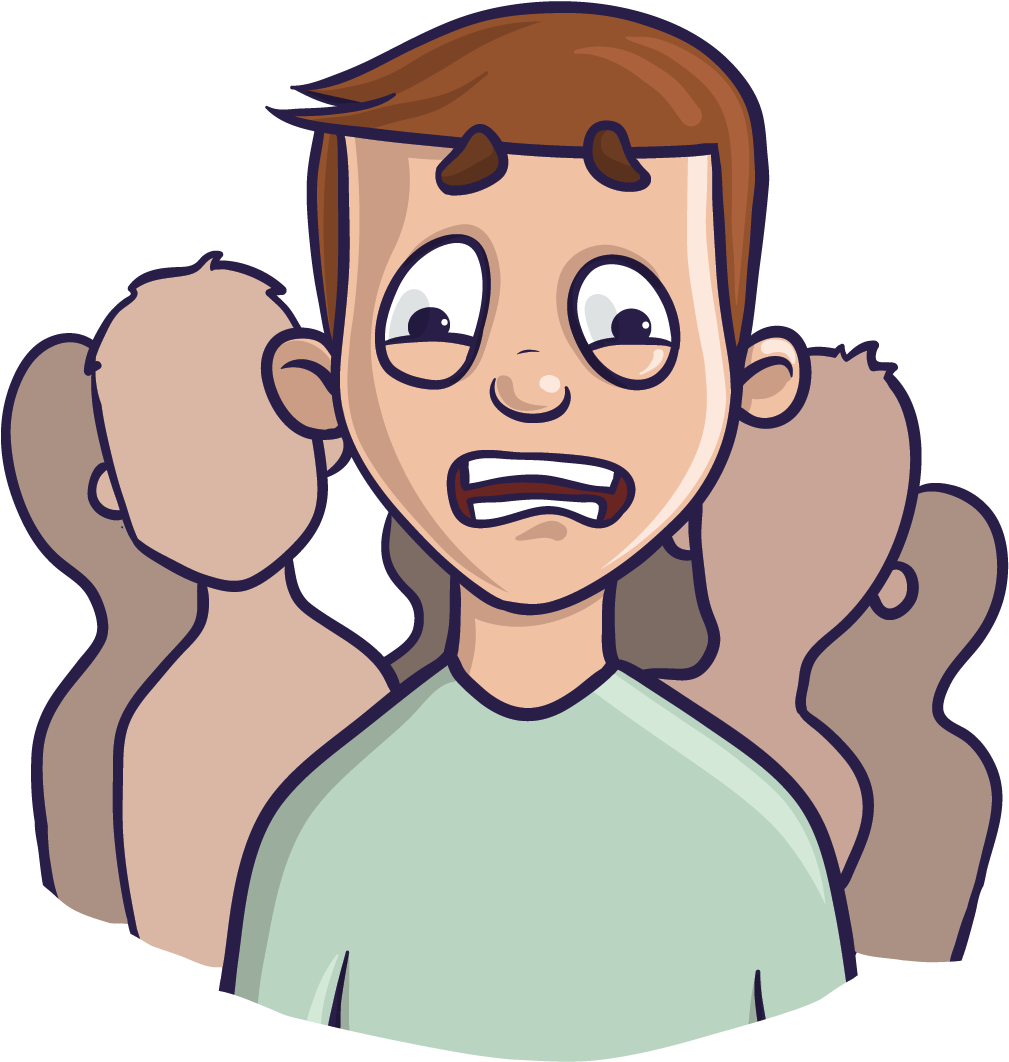 Anxious Cartoon Character PNG Image