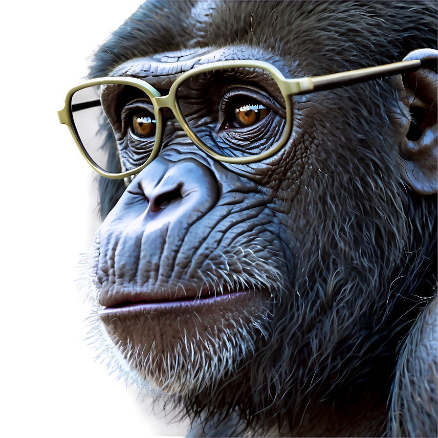 Ape With Glasses Smart Png Ljx PNG Image