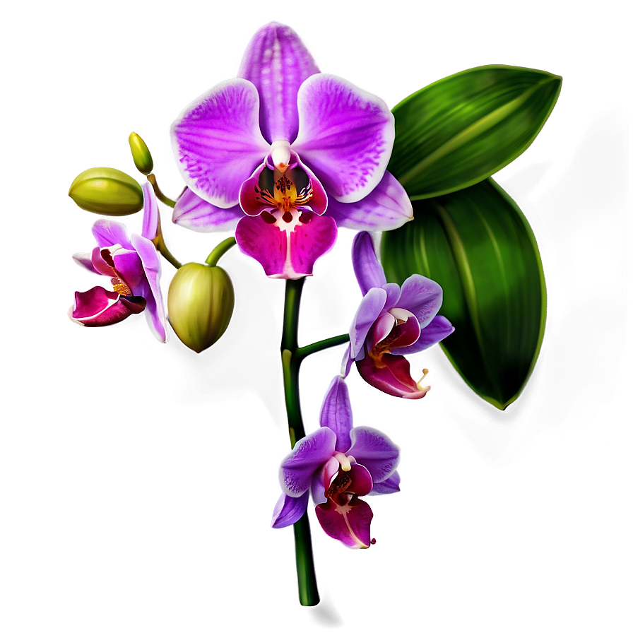 Appealing Orchid Illustration Png Ftq11 PNG Image