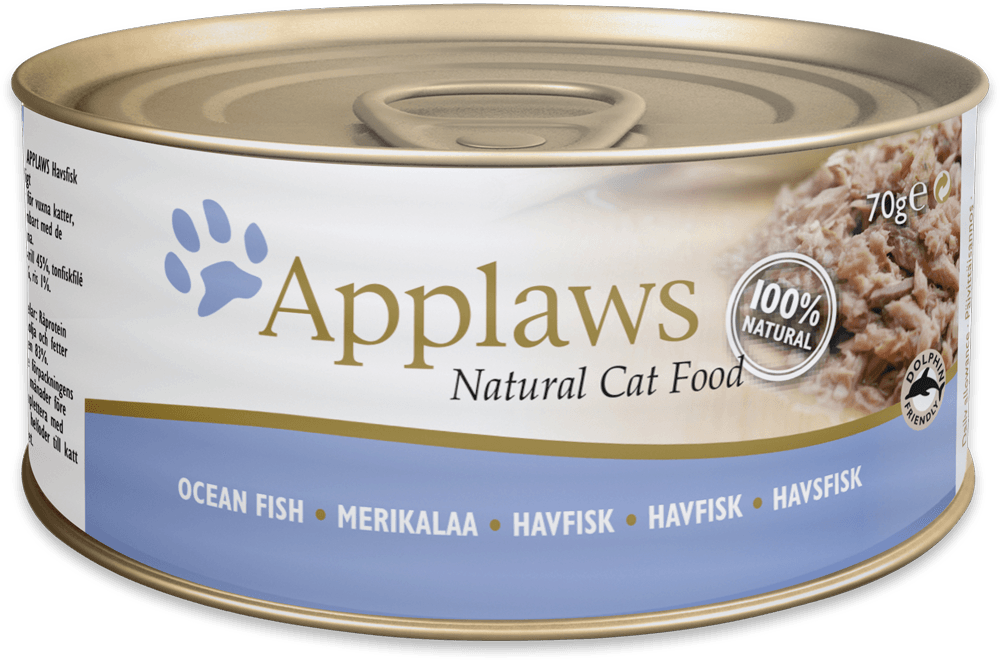 Applaws Natural Cat Food Ocean Fish Tin PNG Image