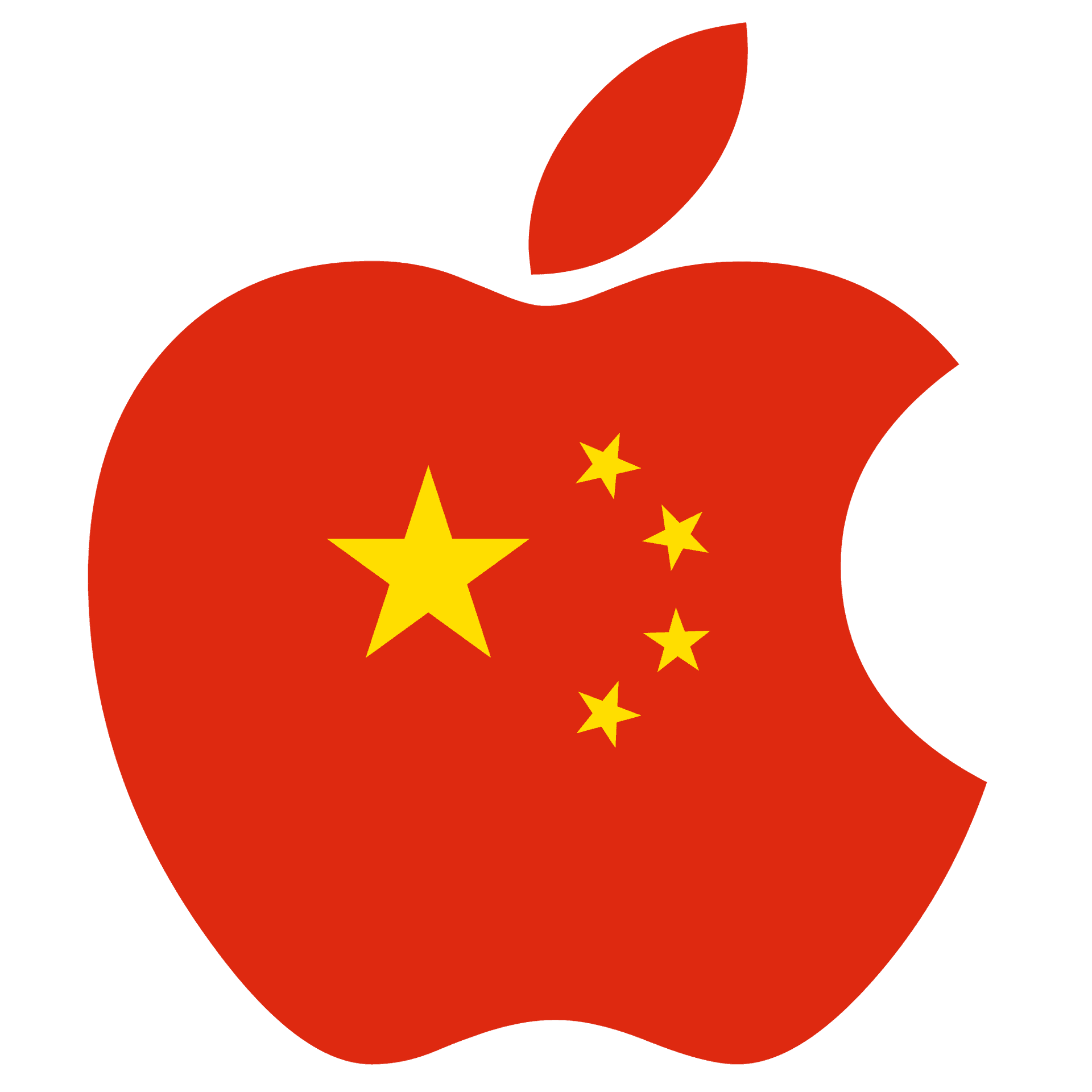 Apple China Flag Mashup PNG Image