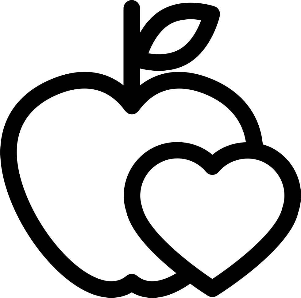 Apple Heart Outline Graphic PNG Image