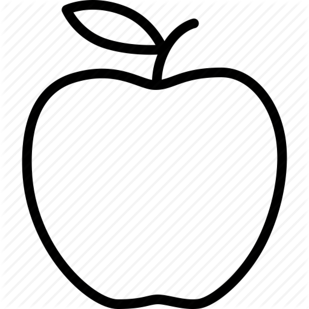 Apple Icon Simple Outline PNG Image