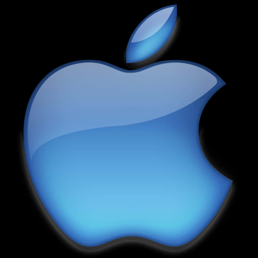 Apple Logo Blue Glow PNG Image