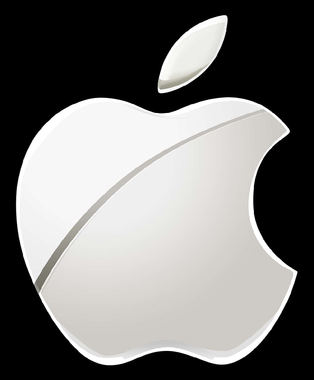 Apple Logo Icon Silver PNG Image