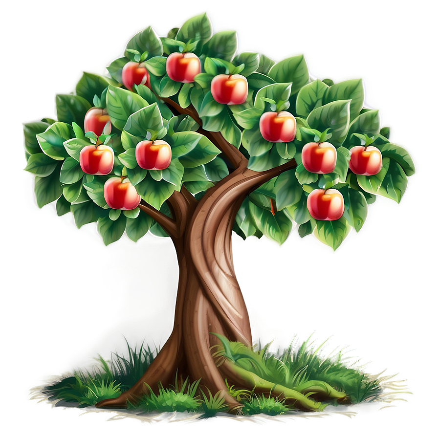 Apple Tree Illustration Png Wbg PNG Image