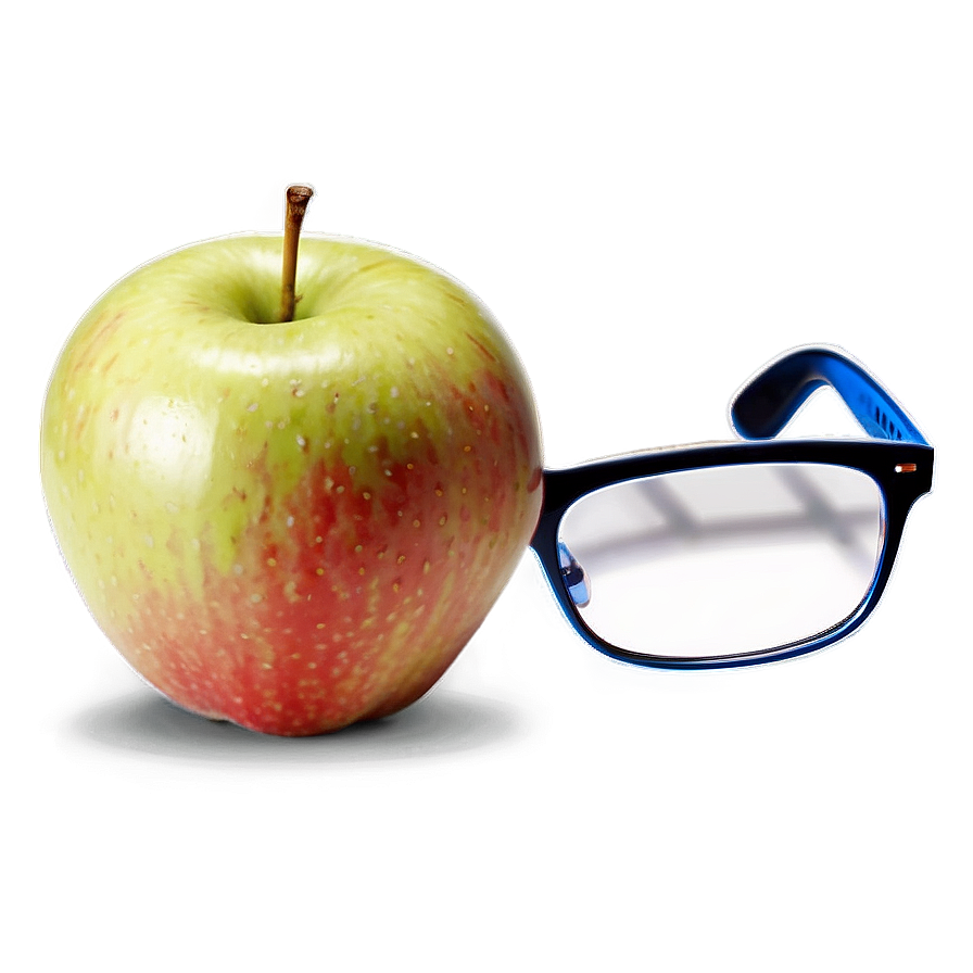 Apple With Glasses Png Kmy PNG Image