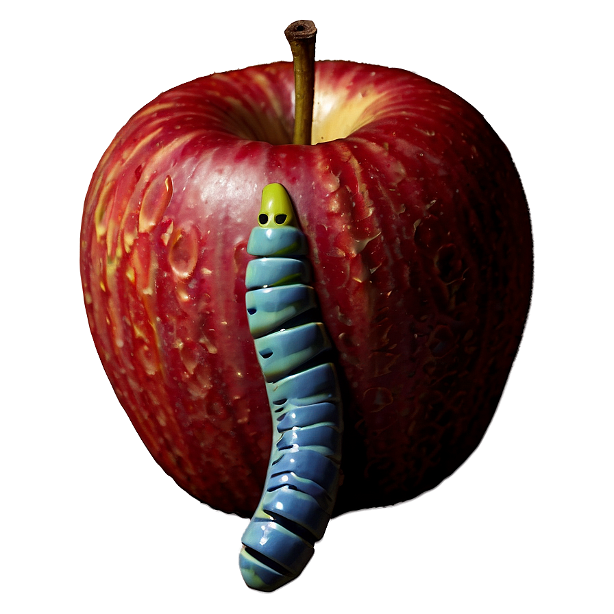 Apple With Worm Png Dls PNG Image