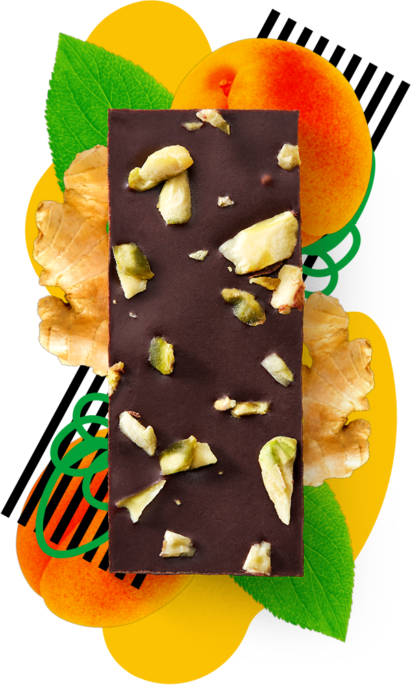 Apricot Ginger Chocolate Bar PNG Image