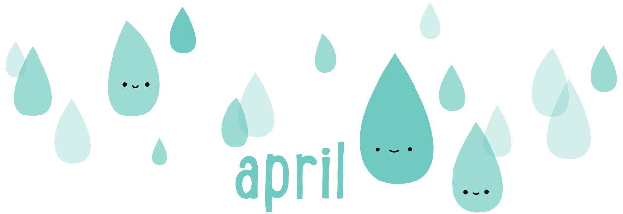 April Showers Smiling Drops PNG Image