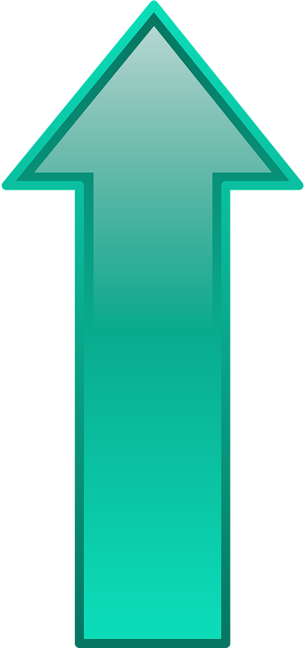 Aqua Green Up Arrow Icon PNG Image