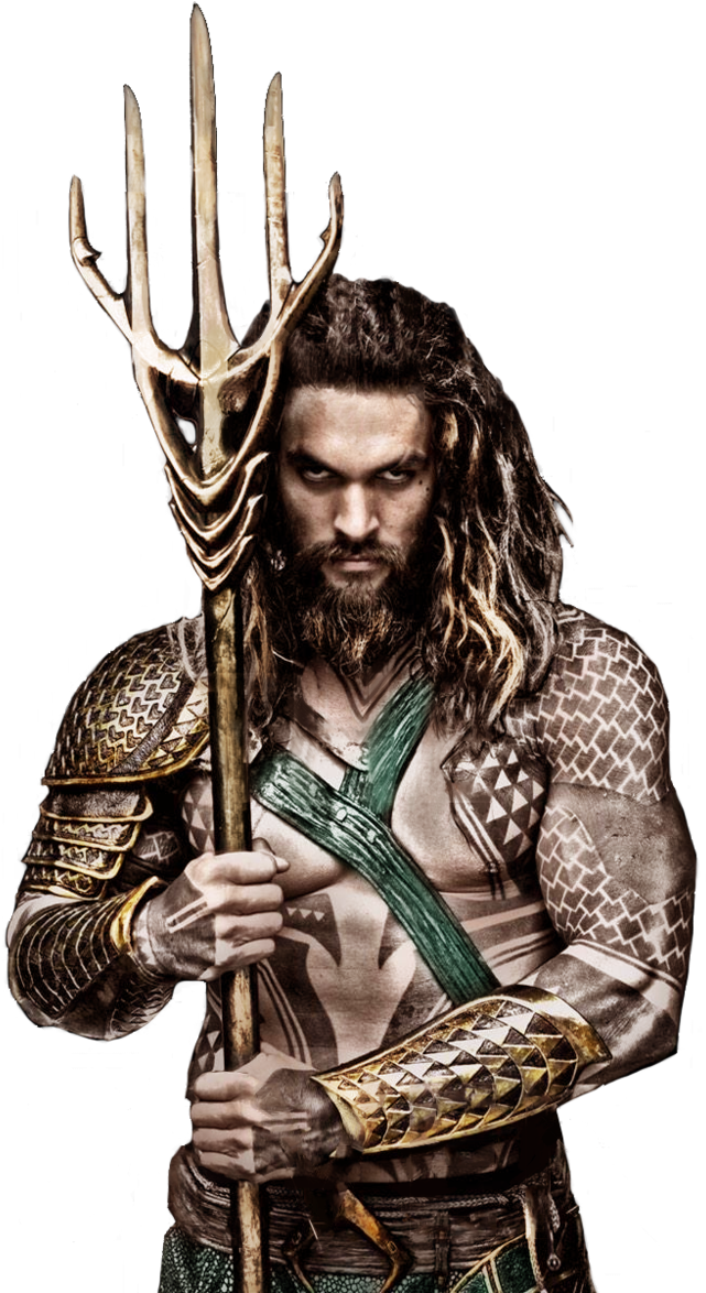 Aquaman Holding Trident PNG Image