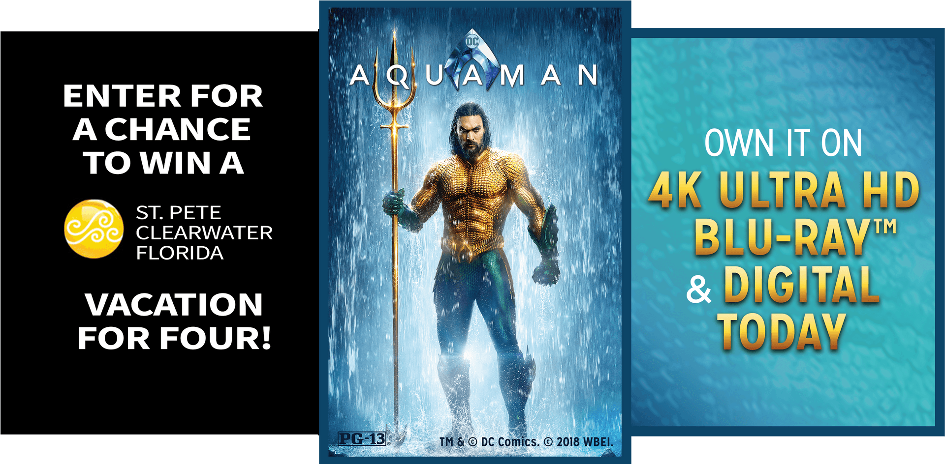 Aquaman Movie Promotion Contest Blu Ray Advertisement PNG Image