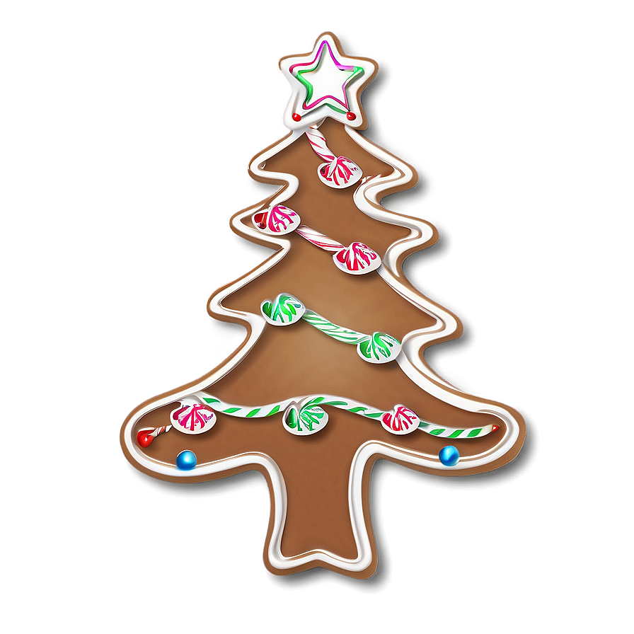 Arbol De Navidad With Gingerbread Decor Png Nqt16 PNG Image