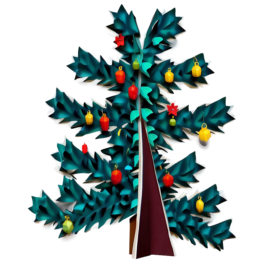 Arbol De Navidad With Paper Crafts Png Psn83 PNG Image