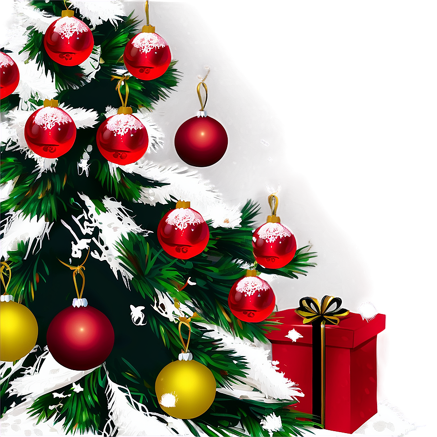 Arbol De Navidad With Red Ornaments Png Rya96 PNG Image