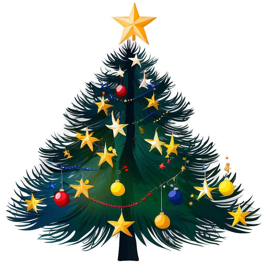 Arbol De Navidad With Starry Night Theme Png 06122024 PNG Image