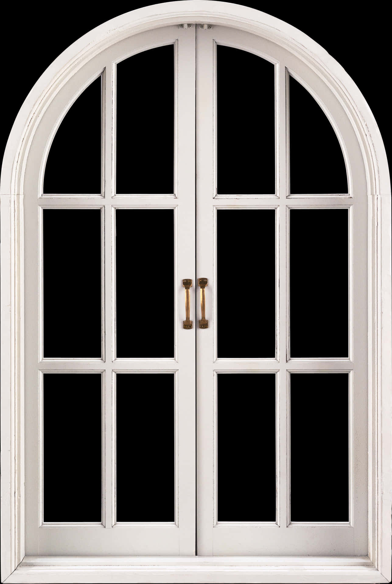 Arched Top White Window PNG Image