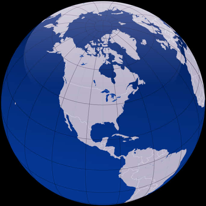 Arctic Centric World Map PNG Image