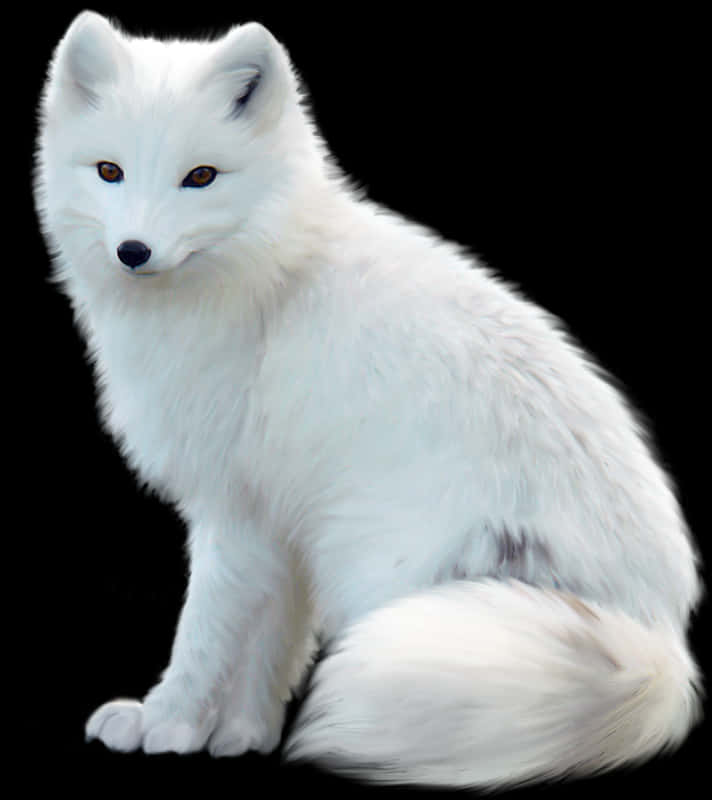 Arctic Fox Portrait PNG Image