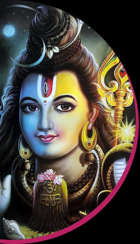 Ardhanarishvara Shiva Parvati Fusion Art PNG Image