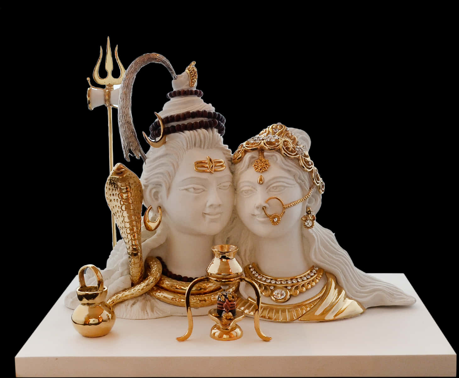 Ardhanarishvara Statue Representation PNG Image