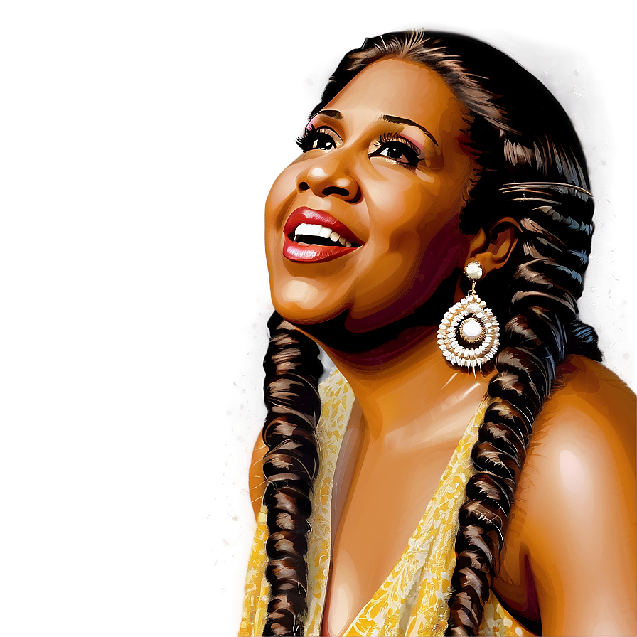 Aretha Franklin Soulful Expression Png Tag PNG Image