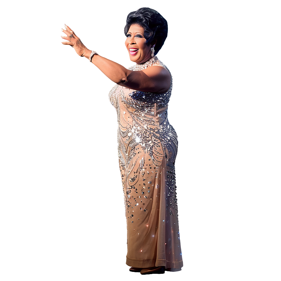 Aretha Franklin Sparkling Outfit Png Mvf59 PNG Image