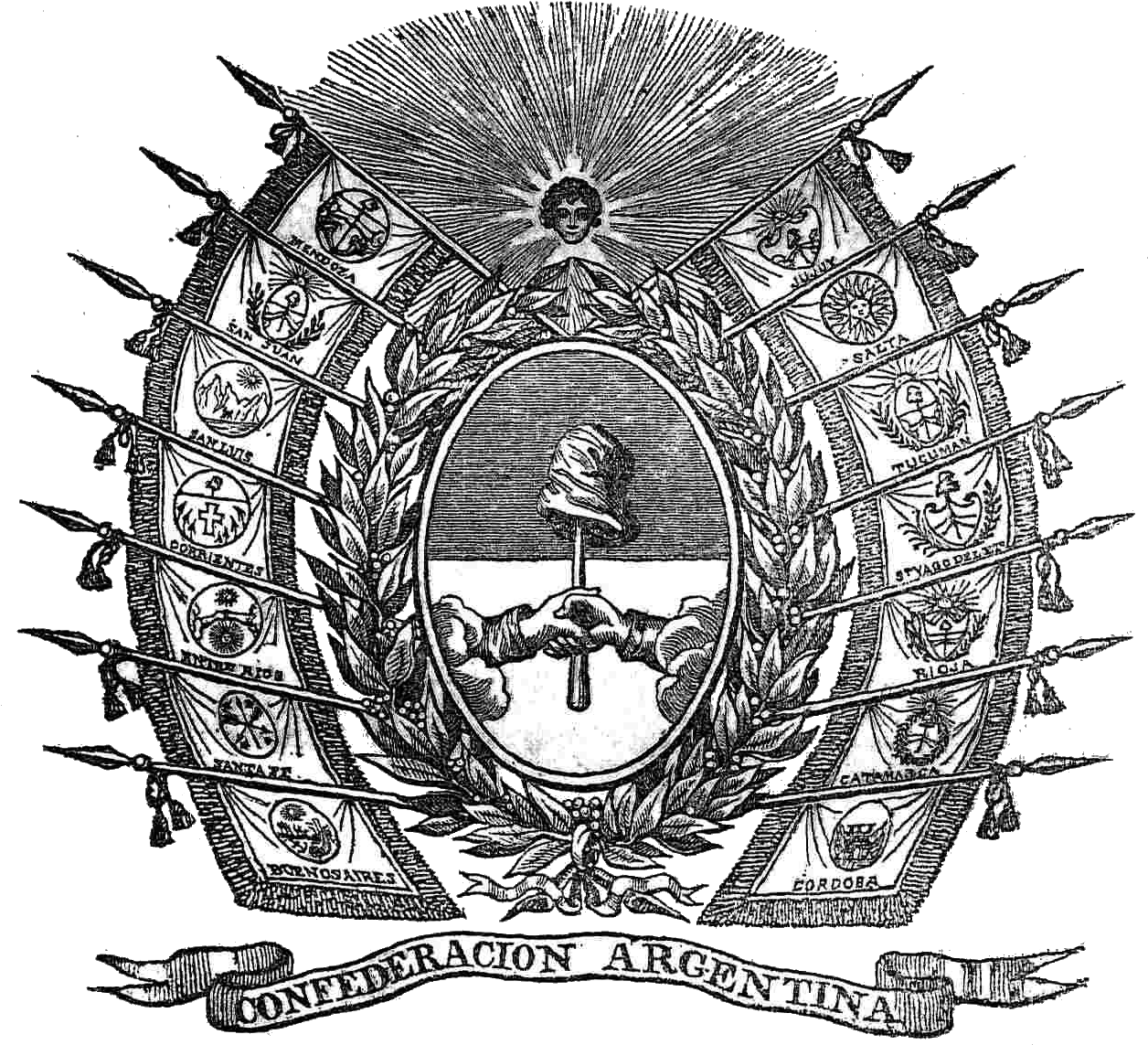 Argentine Confederation Seal Vintage Illustration PNG Image